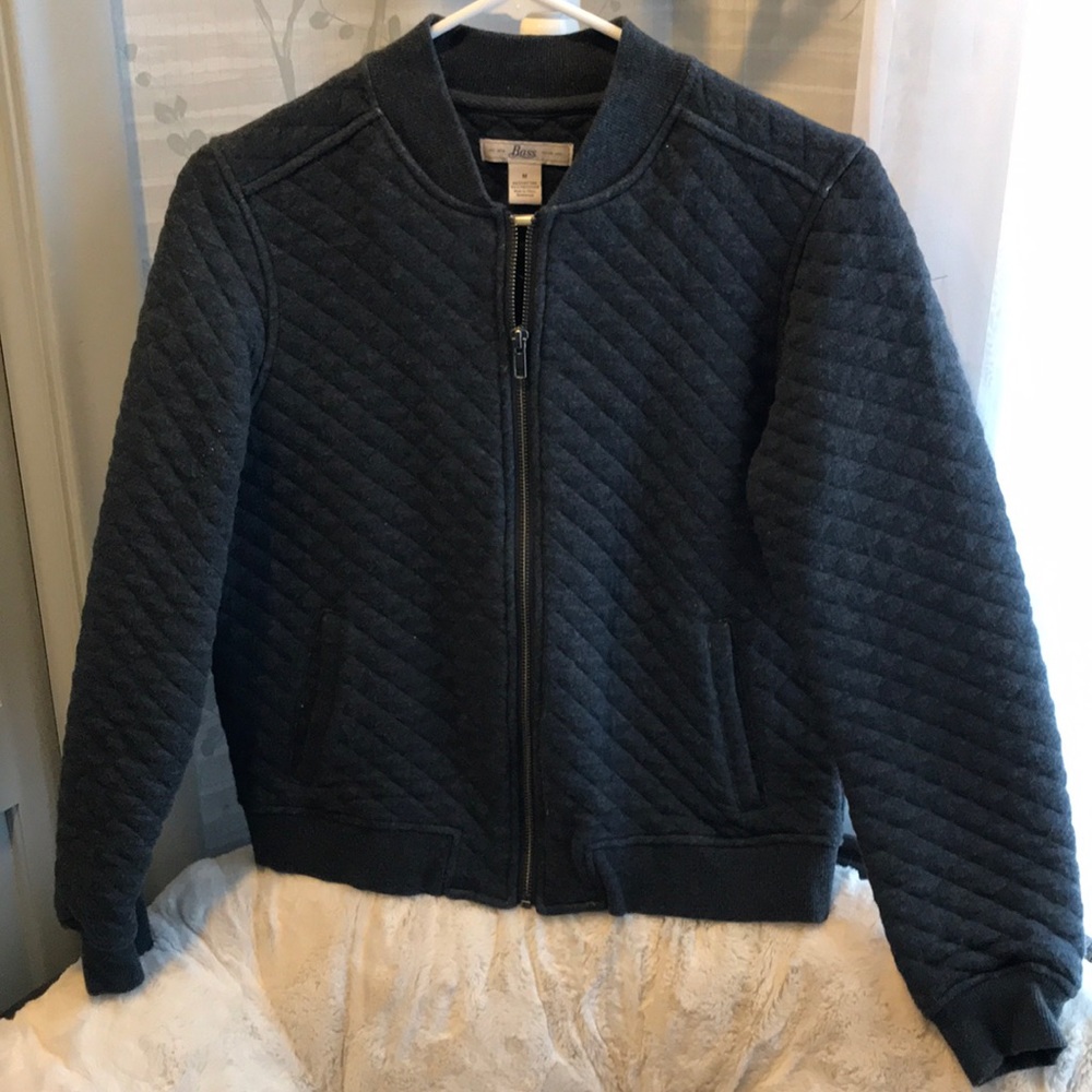 Charcoal Grey Quilted Full Zip